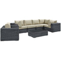 Summon 7 Piece Outdoor Patio Sunbrella¨ Sectional Set by Modway