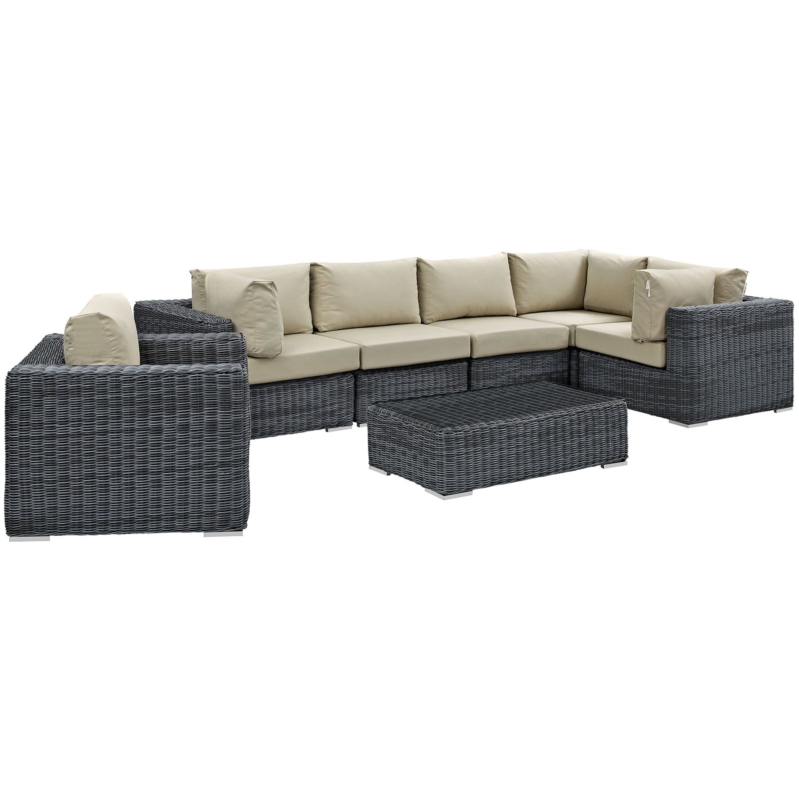 Summon 7 Piece Outdoor Patio Sunbrella¨ Sectional Set by Modway