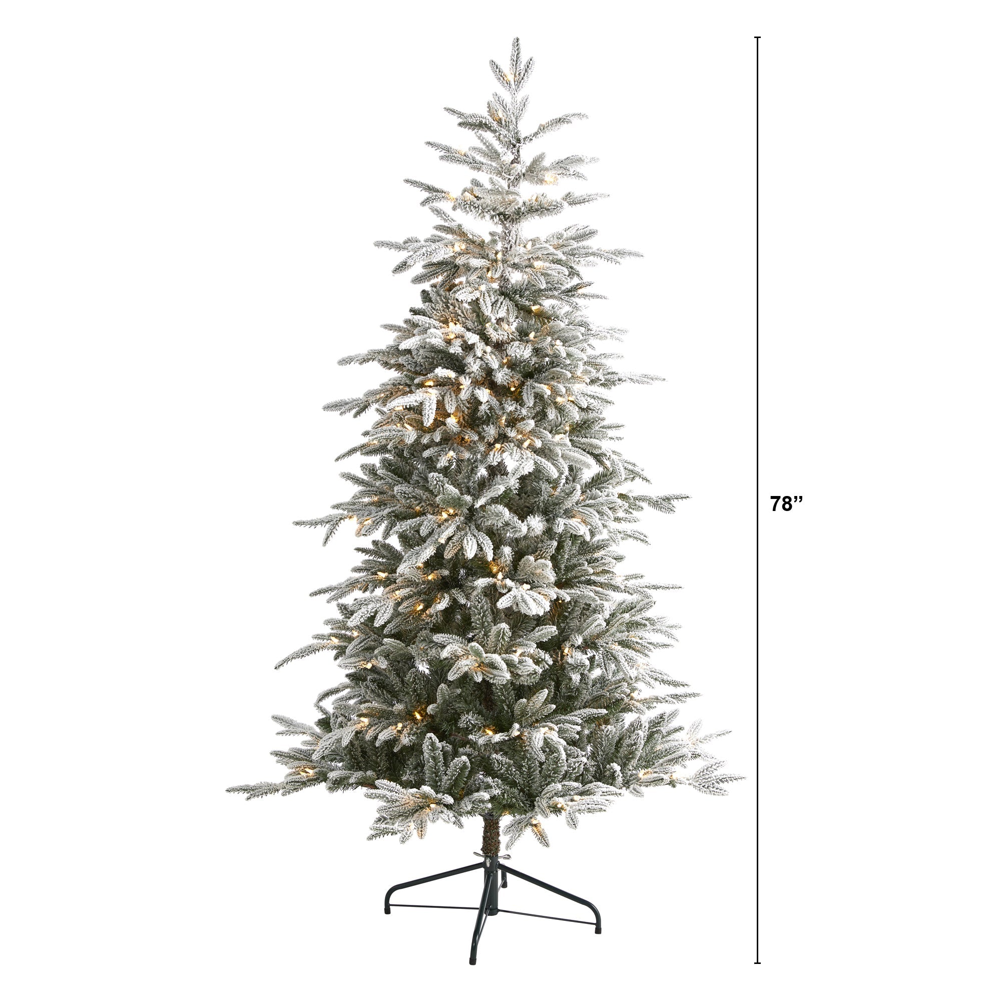 6.5' Flocked Manchester Spruce Artificial Christmas Tree with 300 Lights
