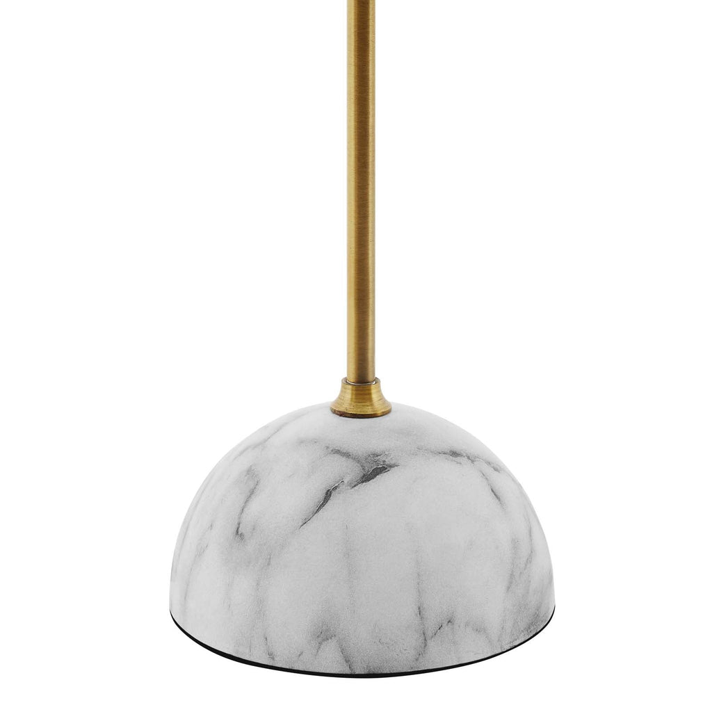 Salient Brass and Faux White Marble Table Lamp by Modway