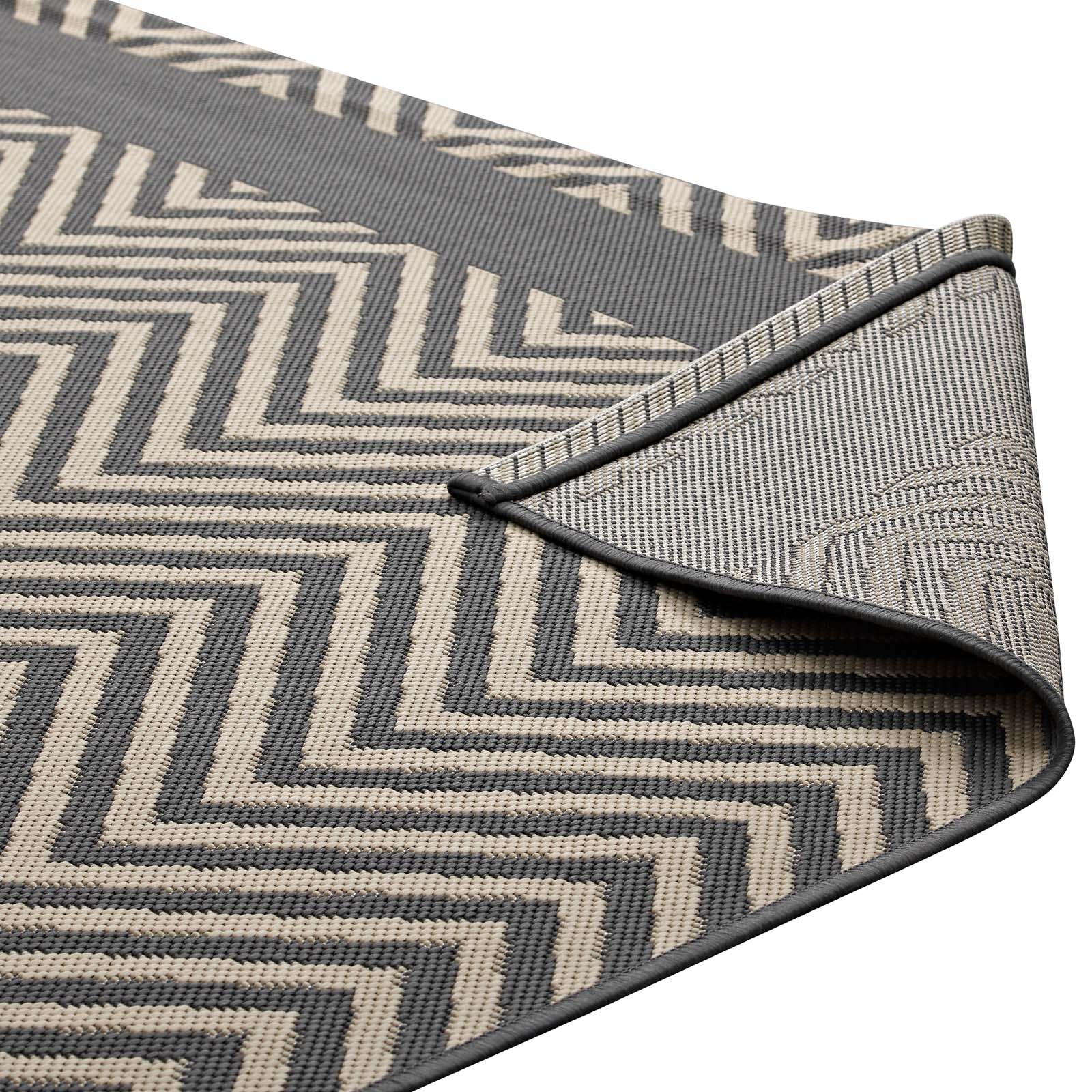 Optica Chevron With End Borders Indoor and Outdoor 5x8 Area Rug by Modway