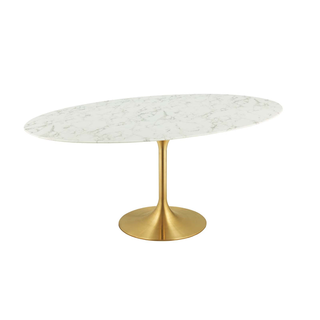 Lippa 78" Oval Faux Marble Dining Table by Modway