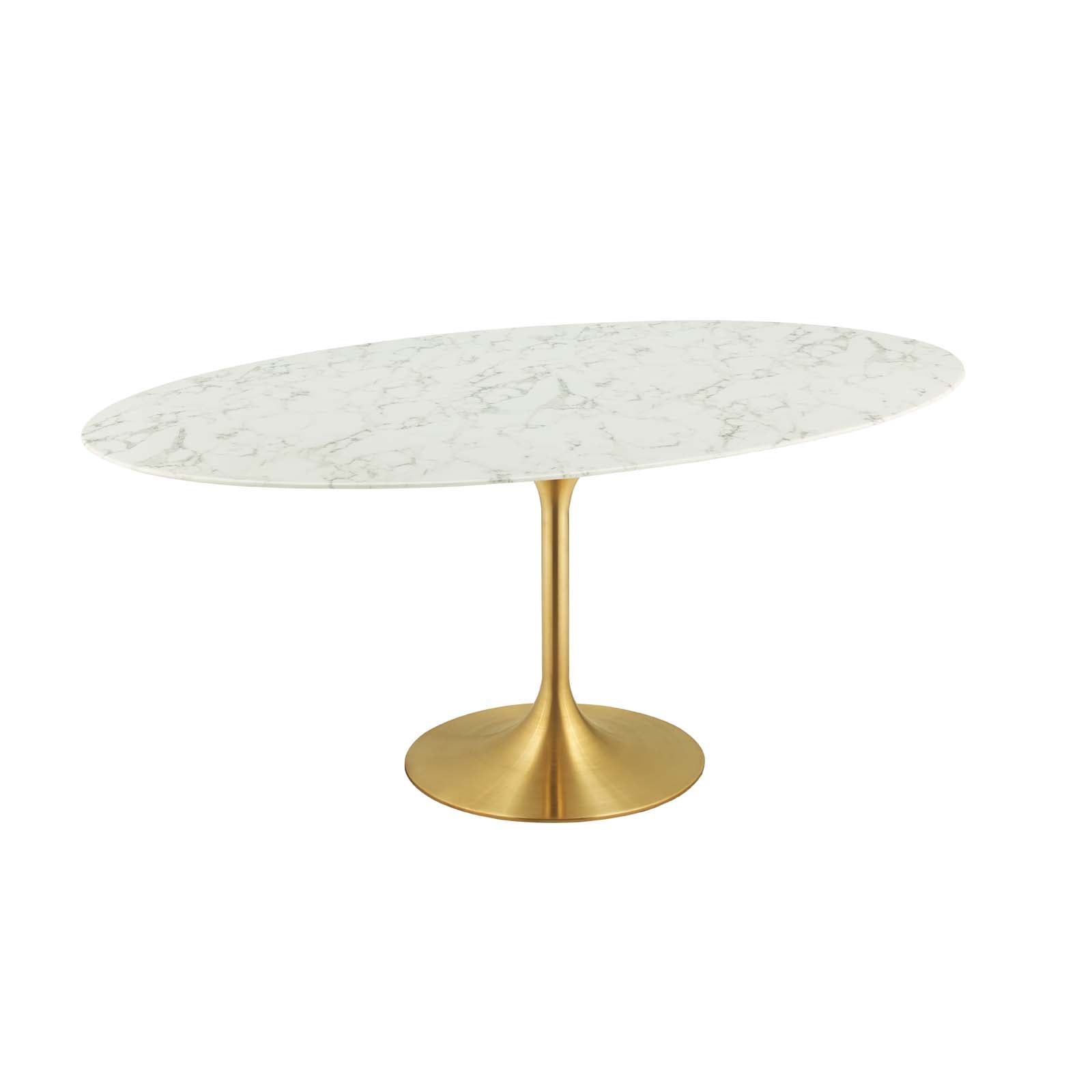 Lippa 78" Oval Faux Marble Dining Table by Modway