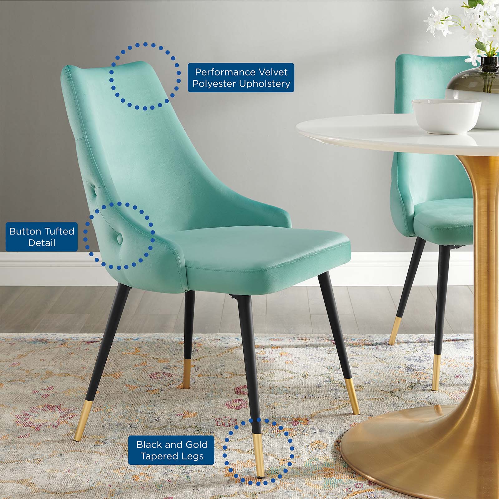 Adorn Tufted Performance Velvet Dining Side Chair by Modway