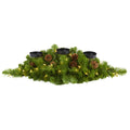 30" Christmas Artificial Pine Triple Candelabrum w/35 Clear Lights