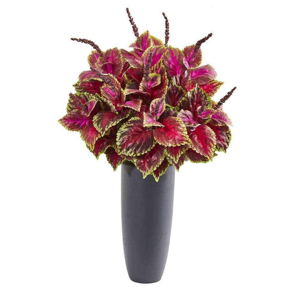 39"  Coleus Artificial Plant in Gray Planter