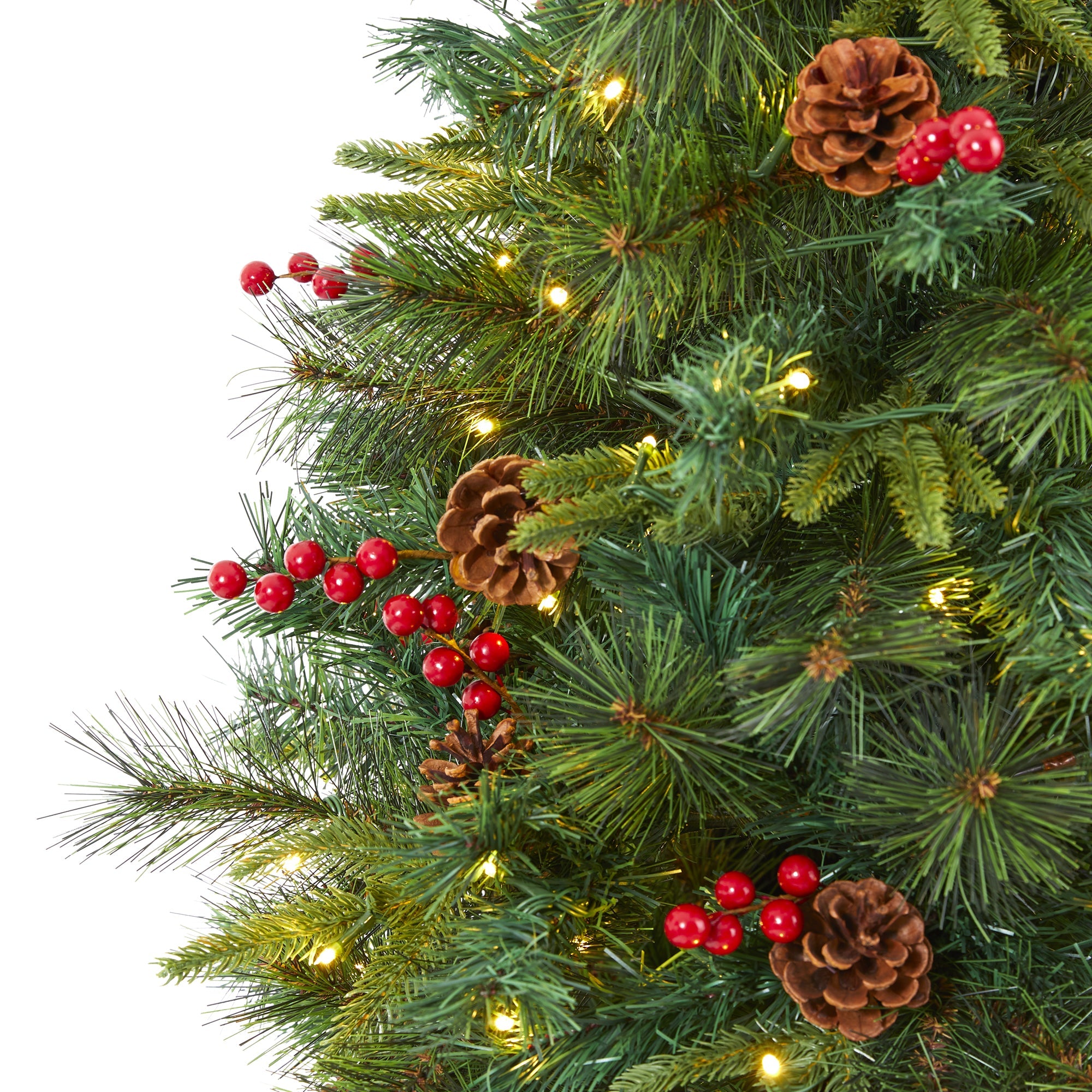 6' Mixed Pine Artificial Christmas Tree w/ 250 Clear LED Lights