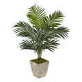 46" Kentia Artificial Palm Tree In Country White Planter 9834 By Nearly Natural