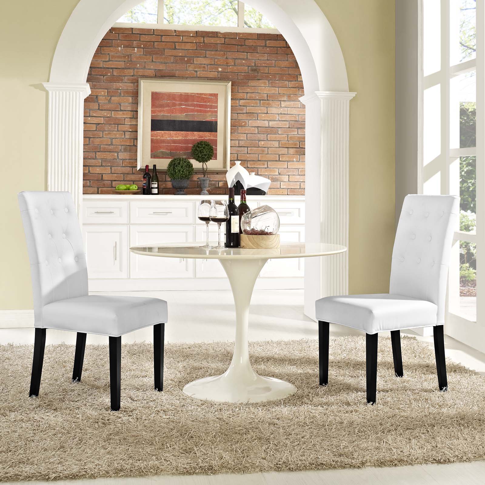 Confer Vinyl Dining Side Chair Set of 2 by Modway