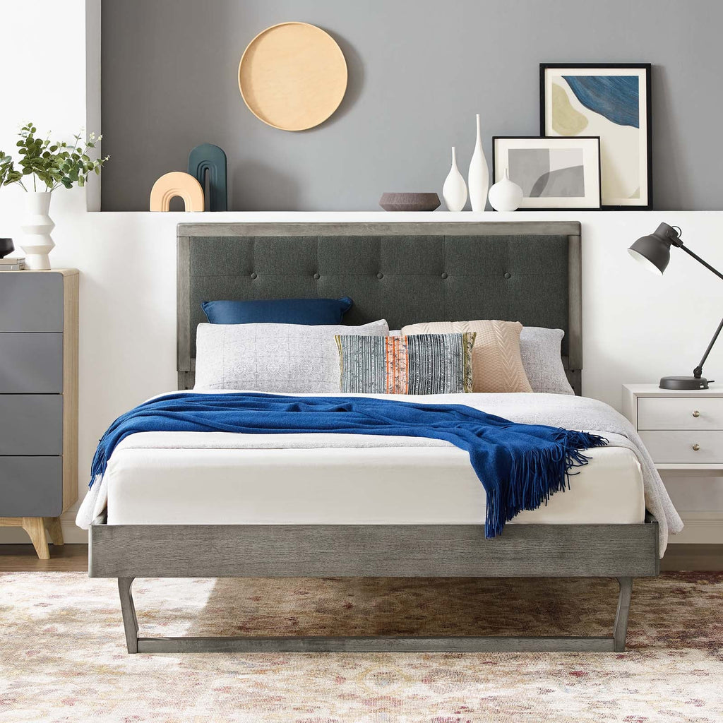 Willow Wood King Platform Bed With Angular Frame by Modway