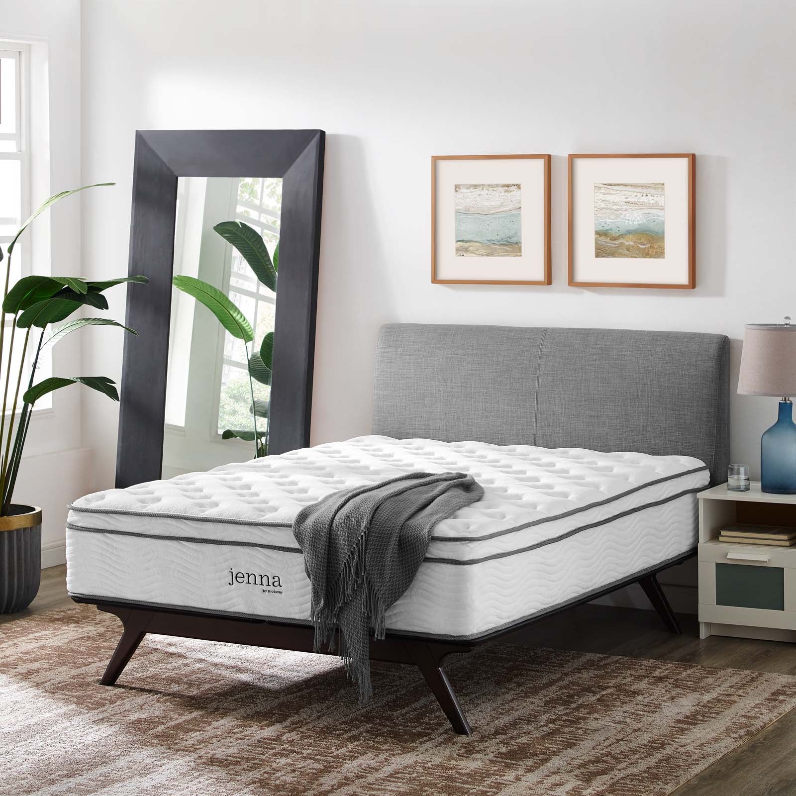 Jenna 14" Innerspring and Foam California King Mattress by Modway