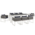 Stance 9 Piece Outdoor Patio Aluminum Dining Set by Modway
