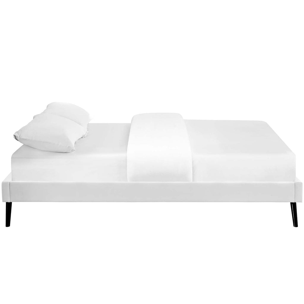Loryn Vinyl Full Bed Frame with Round Splayed Legs by Modway