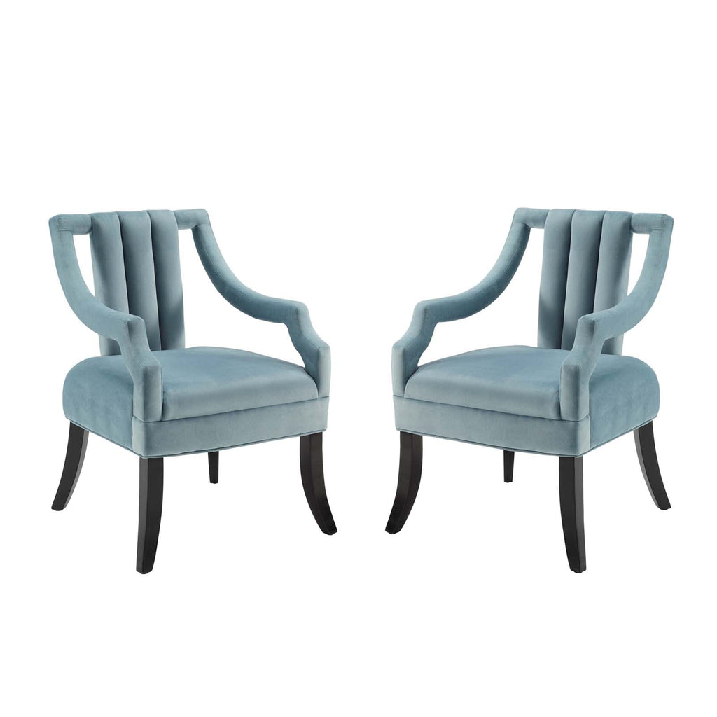 Harken Performance Velvet Accent Chair Set of 2 by Modway