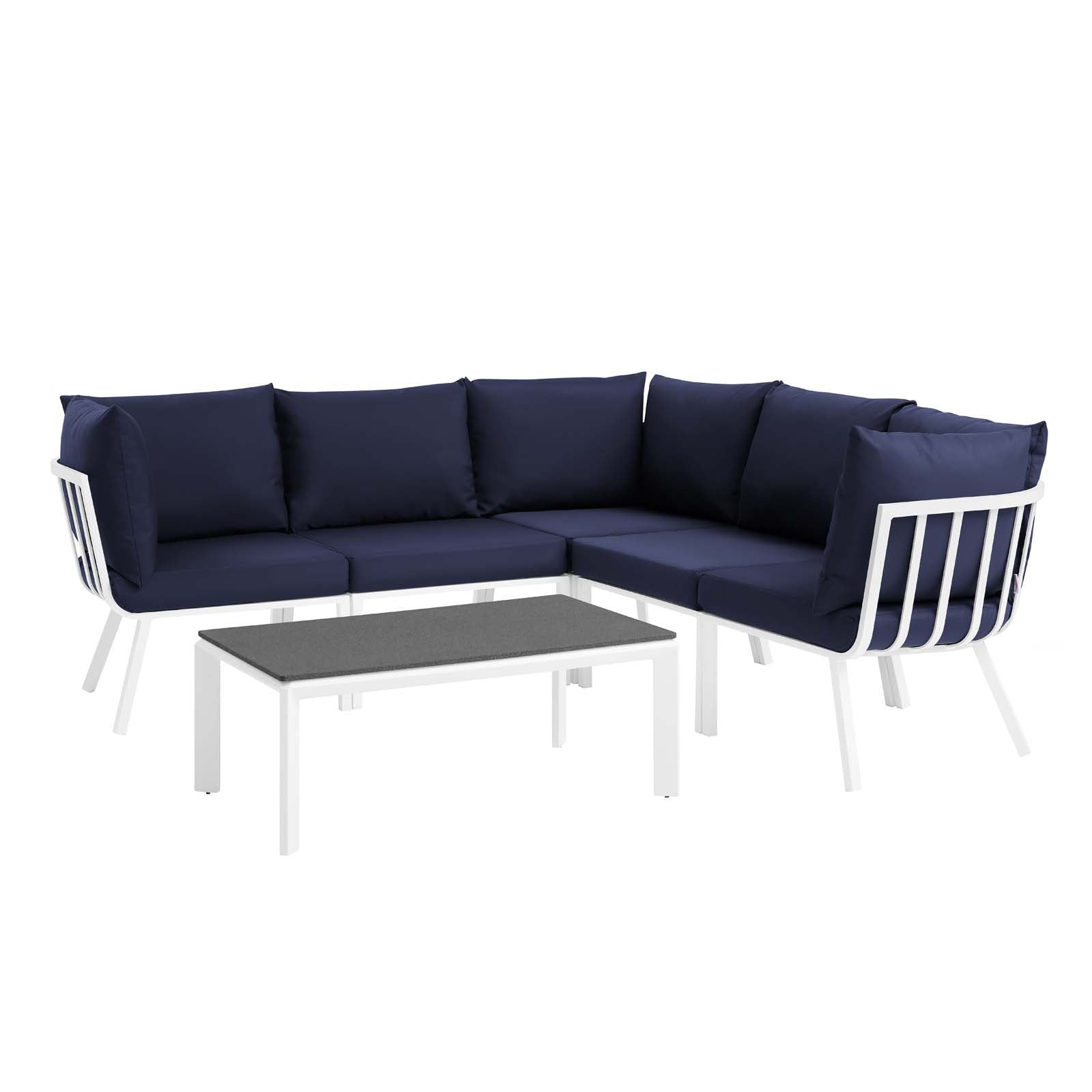 Riverside 6 Piece Outdoor Patio Aluminum Set by Modway