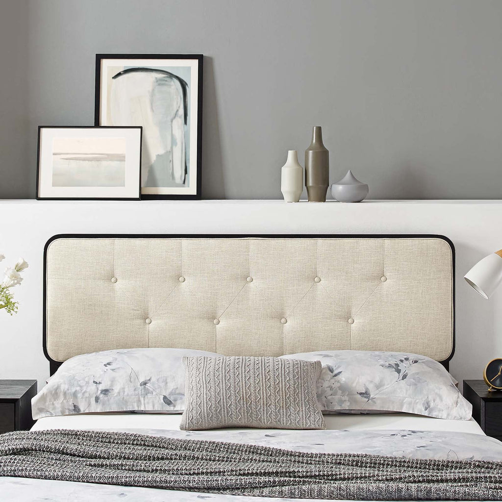 Collins Tufted Fabric and Wood King Headboard by Modway