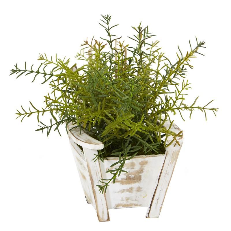 12"  Rosemary Artificial Plant in Chair Planter