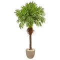 68" Robellini Palm Artificial Tree In Sandstone Planter 9556 By Nearly Natural