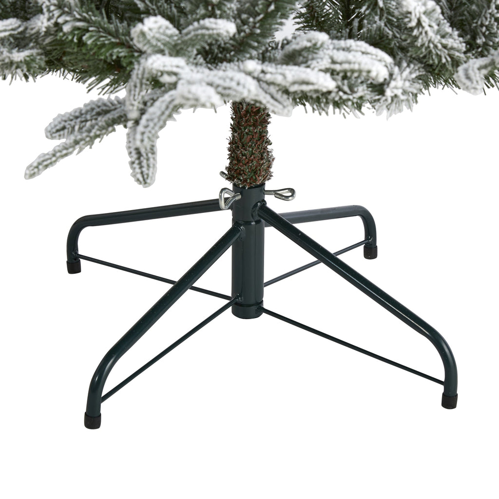 6.5' Flocked Manchester Spruce Artificial Christmas Tree with 300 Lights