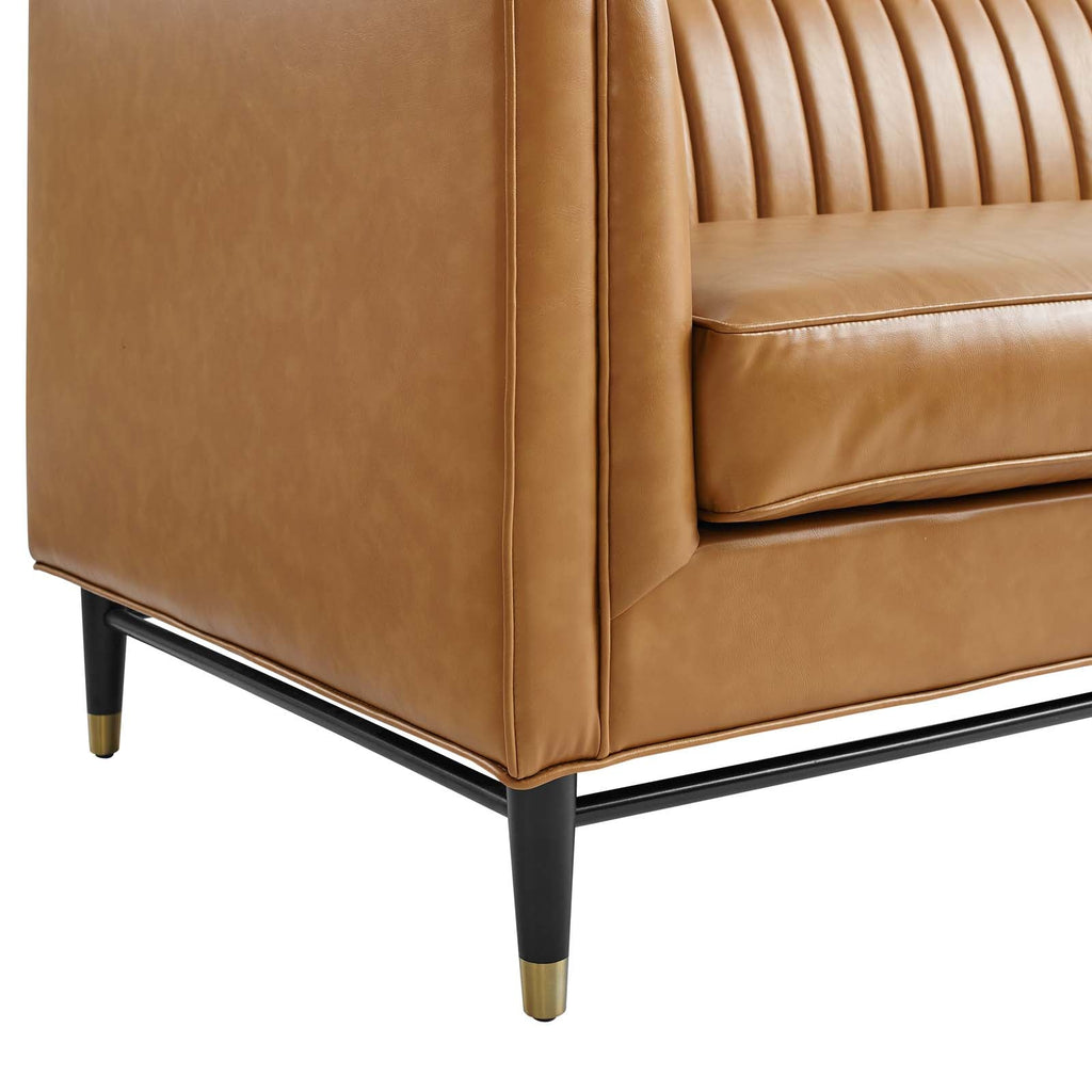 Devote Channel Tufted Vegan Leather Sofa by Modway