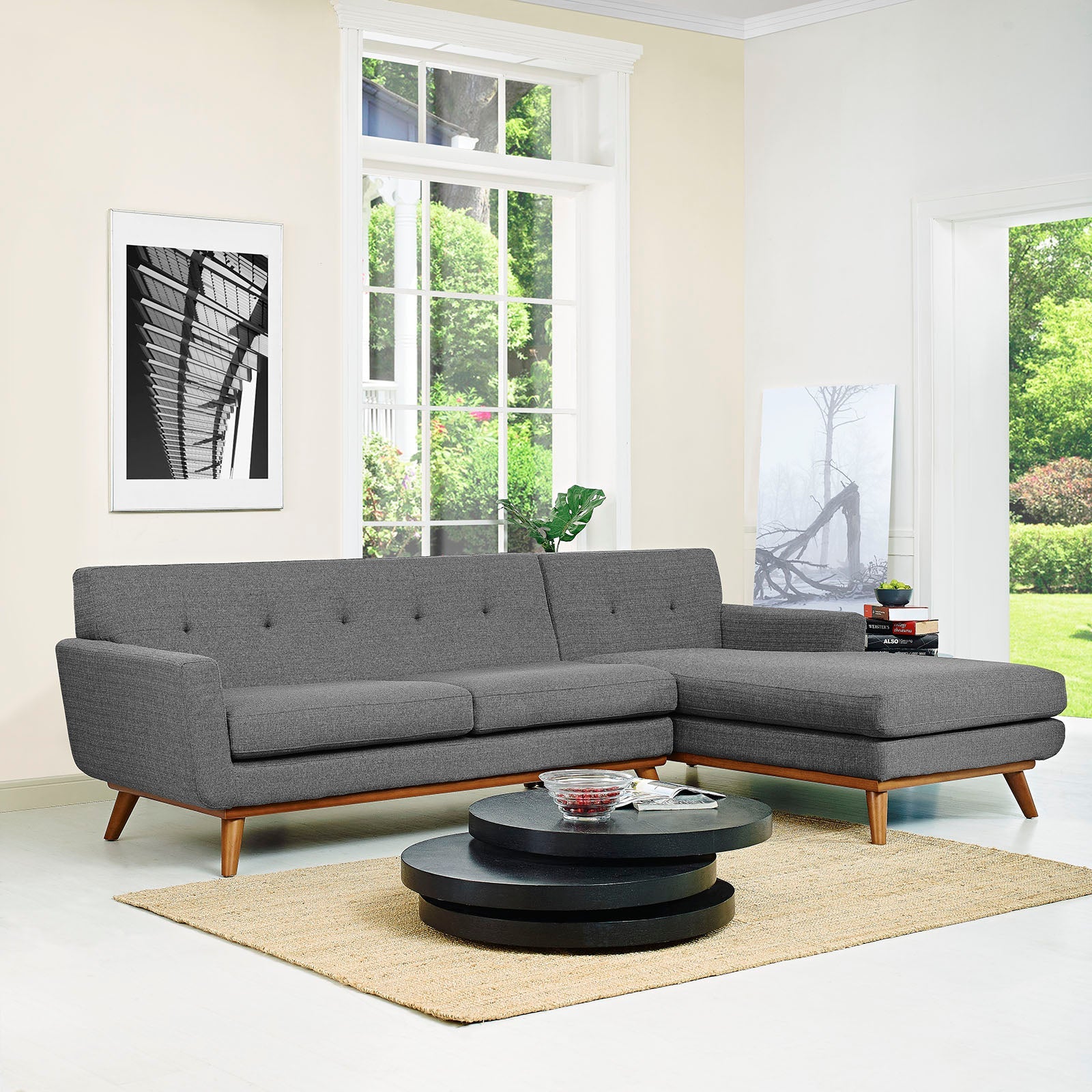 Engage Right-Facing Upholstered Fabric Sectional Sofa by Modway