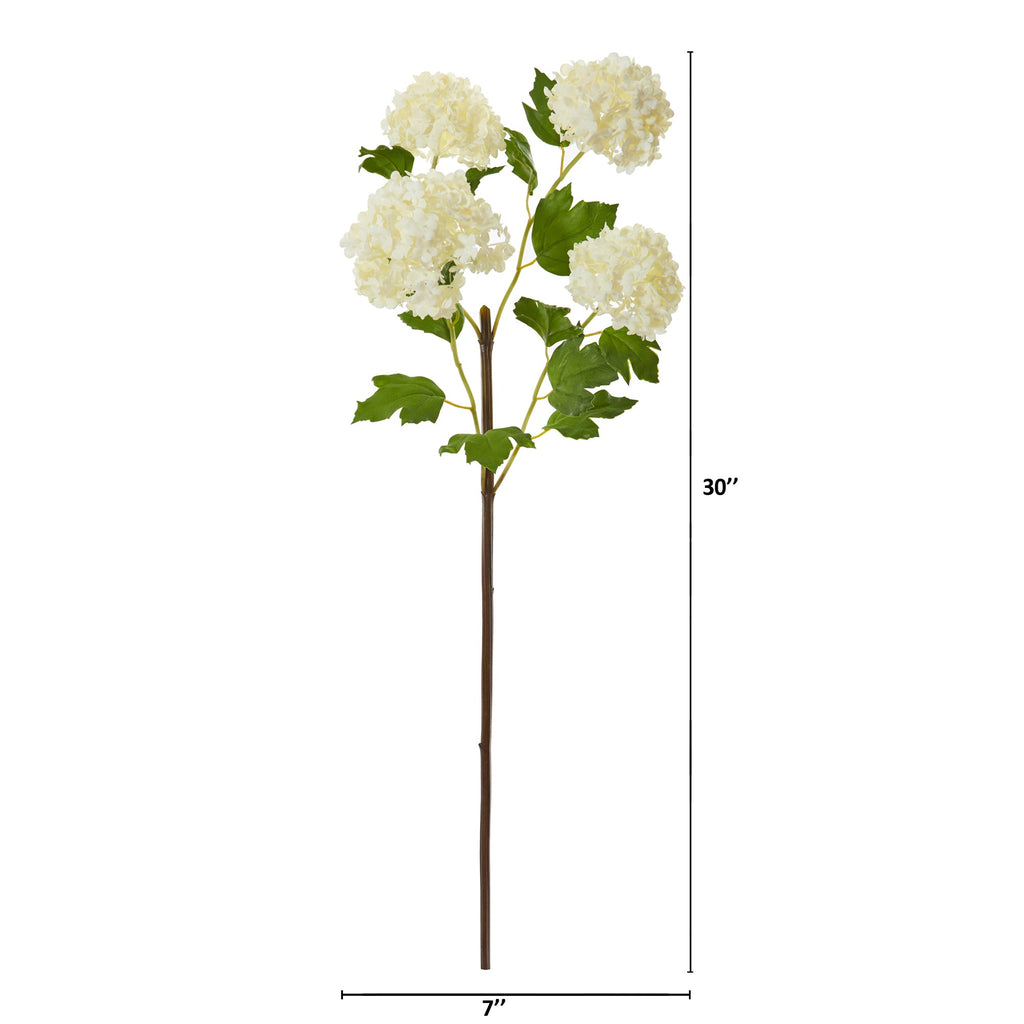 30" Snowball Hydrangea Artificial Flower (Set of 3)