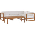 Upland 5-Piece Outdoor Patio Teak Wood Sectional Sofa Set by Modway