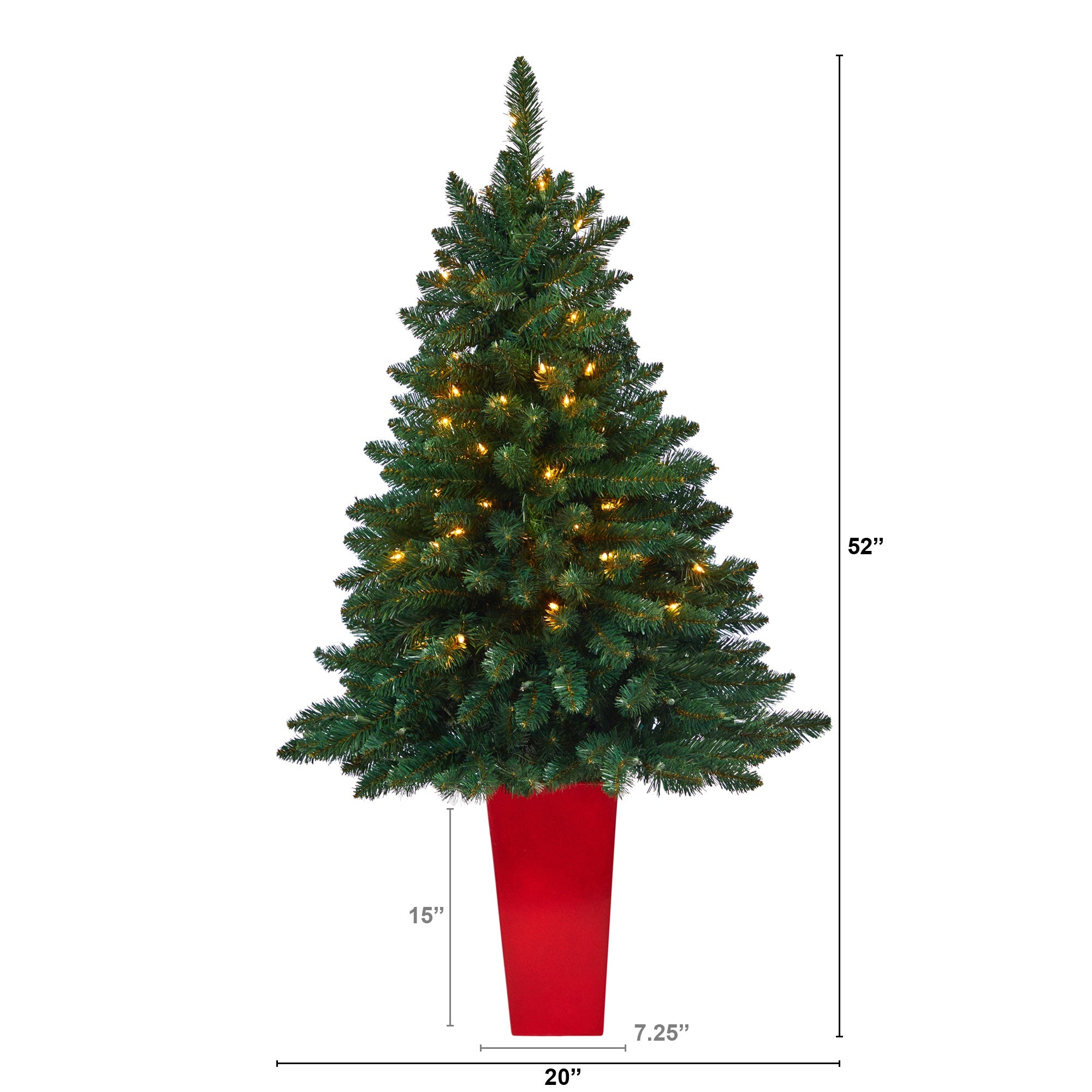 52' Northern Rocky Spruce Artificial Christmas Tree w/ 100 Clear Lights