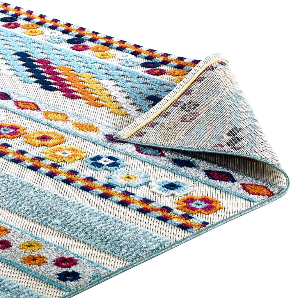 Reflect Cadhla Vintage Abstract Geometric Lattice 8x10 Indoor and Outdoor Area Rug by Modway