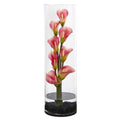20" Calla Lily Artificial Arrangement in Cylinder Glass