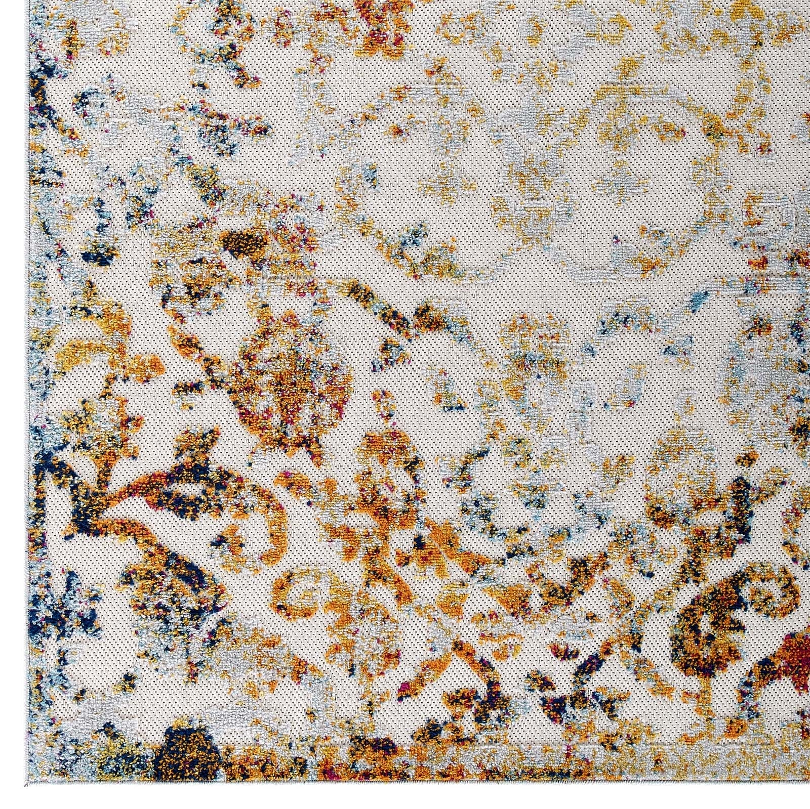 Reflect Primrose Ornate Floral Lattice 8x10 Indoor/Outdoor Area Rug by Modway