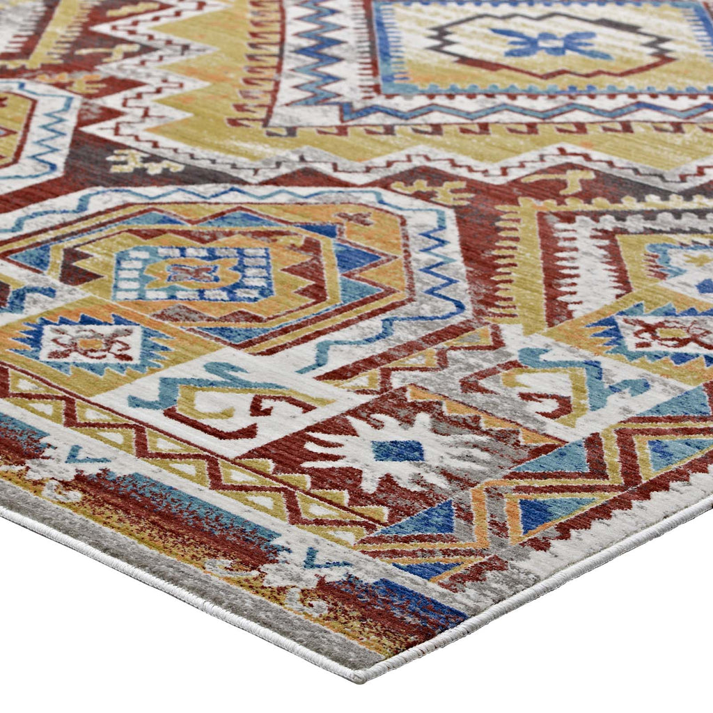 Florita Distressed Southwestern Aztec 8x10 Area Rug by Modway