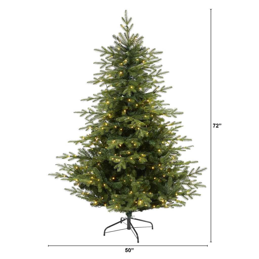 6' Swedish Fir Artificial Christmas Tree w/ 350 Warm White LED Lights