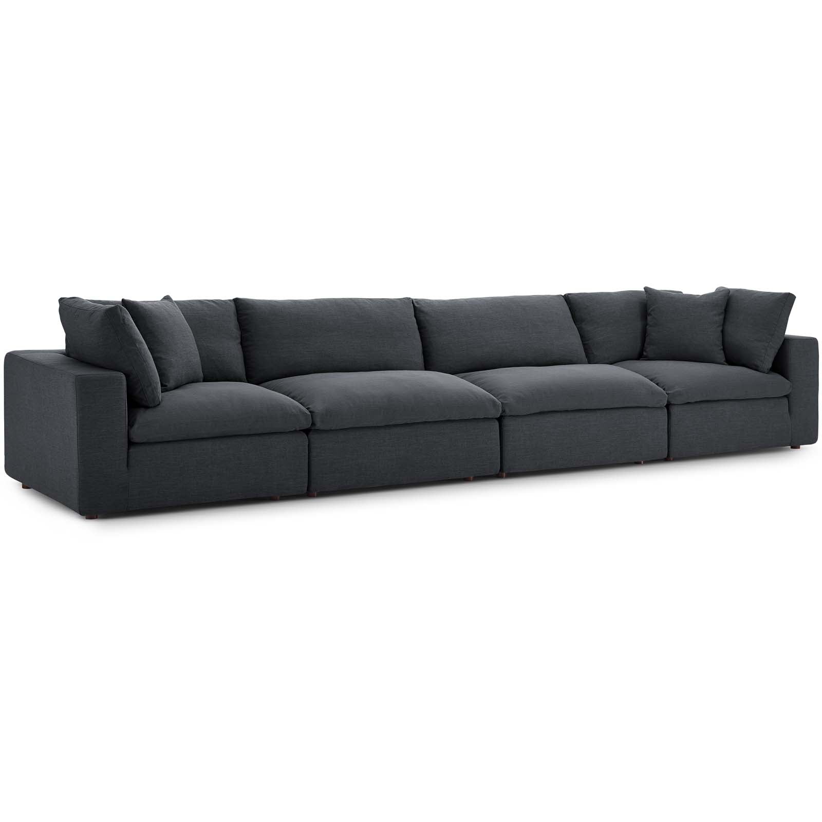 Commix 4 Piece Down Filled Overstuffed Sectional Sofa Set by Modway