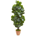 67"  Fiddle Leaf Fig Artificial Tree in Terracotta Planter
