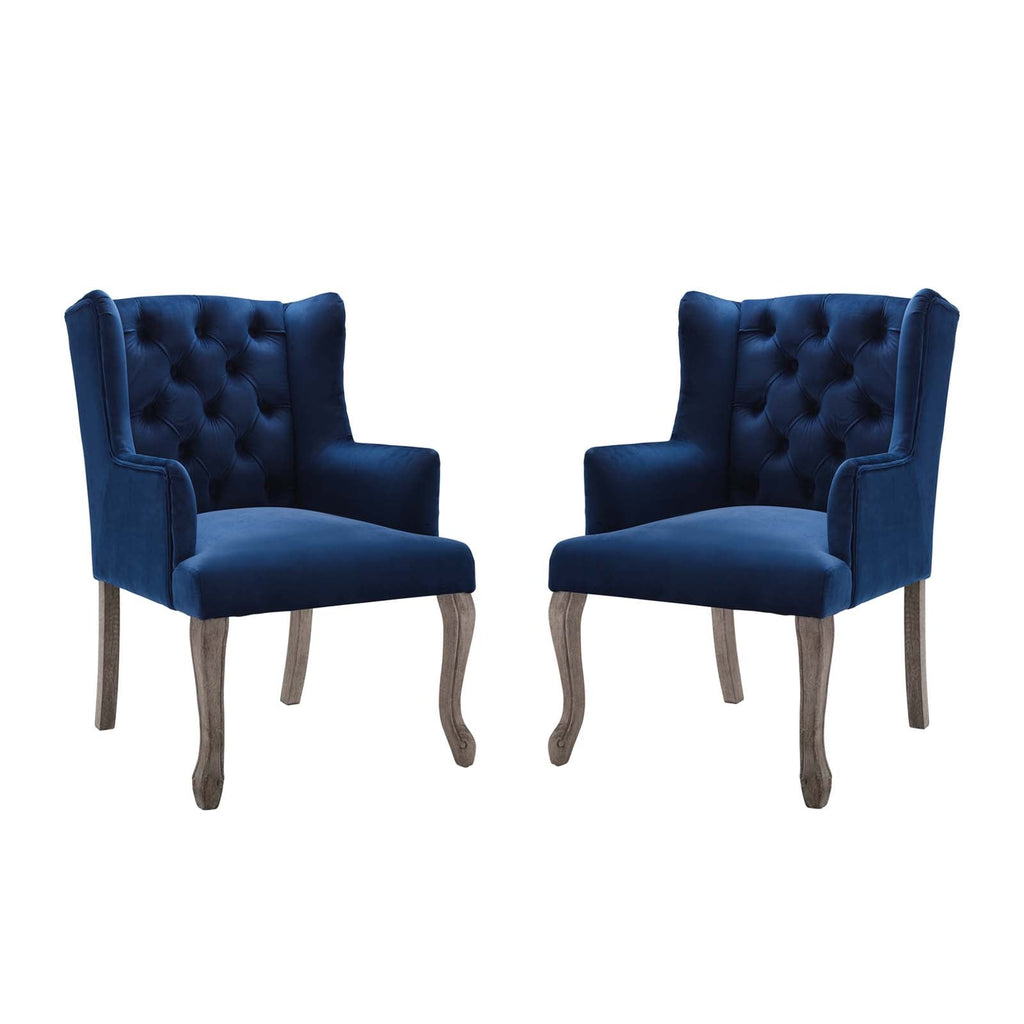 Realm Performance Velvet Armchair Set of 2 by Modway