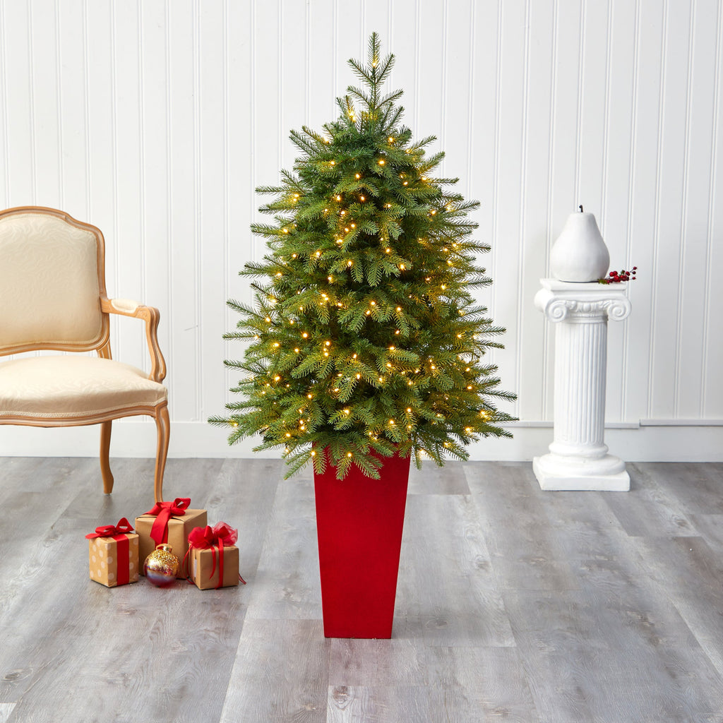 57' Vancouver Fir 'Natural Look' Artificial Christmas Tree w/ 250 Clear LED