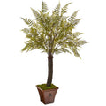 6' Fern Artificial Plant in Brown Planter