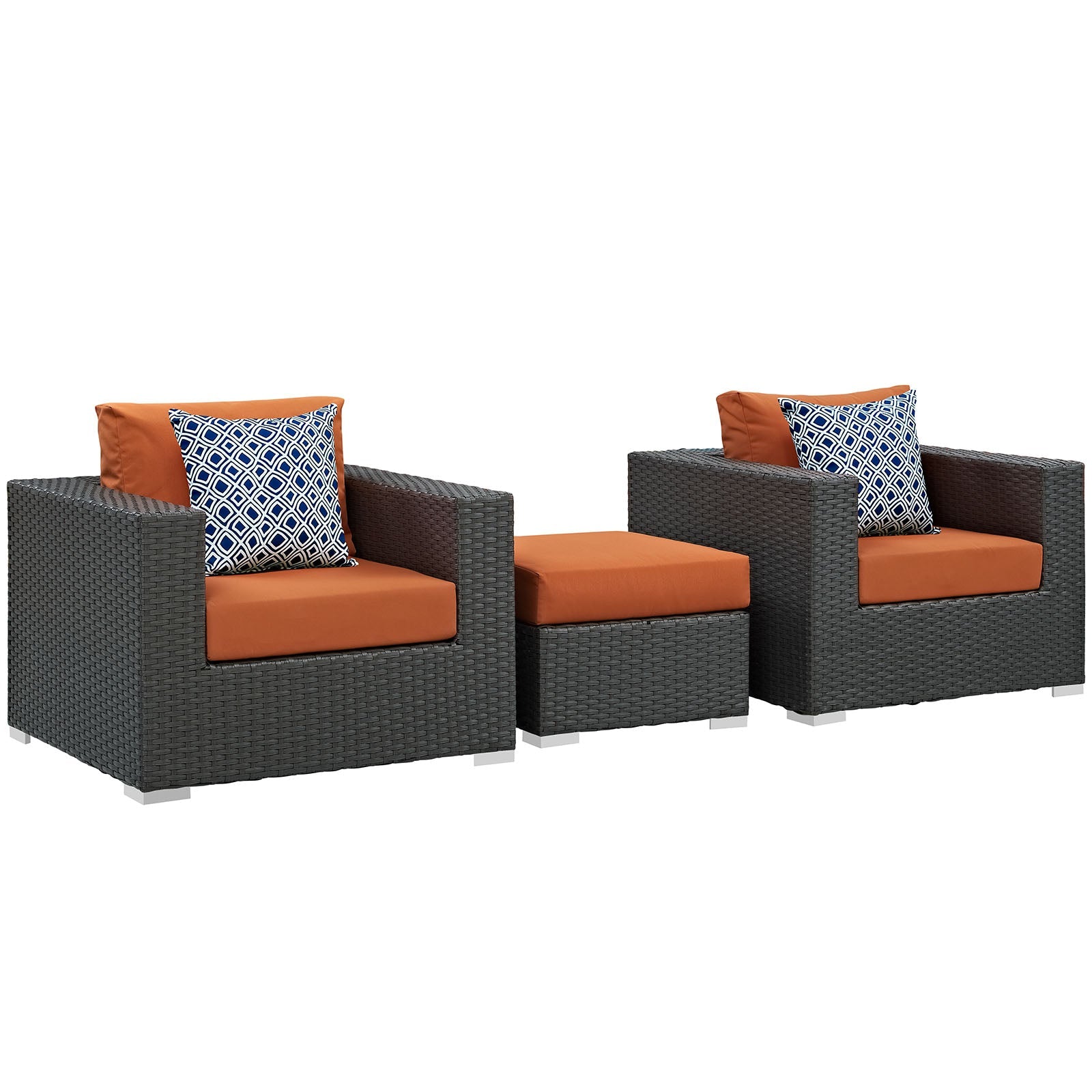 Sojourn 3 Piece Outdoor Patio Sunbrella¨ Sectional Set by Modway