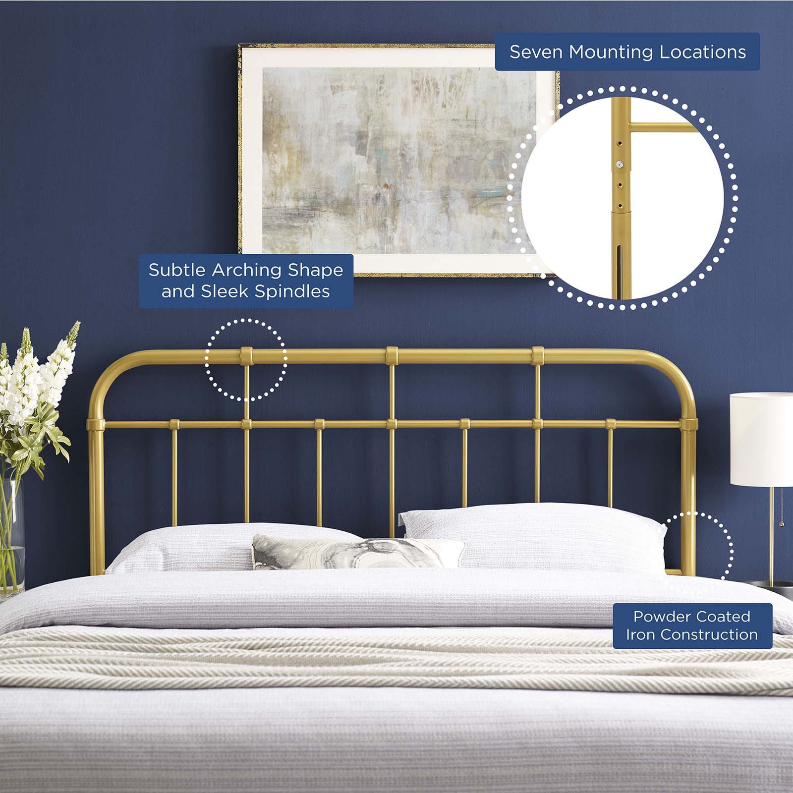 Alessia Metal King Headboard by Modway