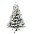 4' Flocked Vermont Mixed Pine Artificial Christmas Tree w 100 Clear LED Lights