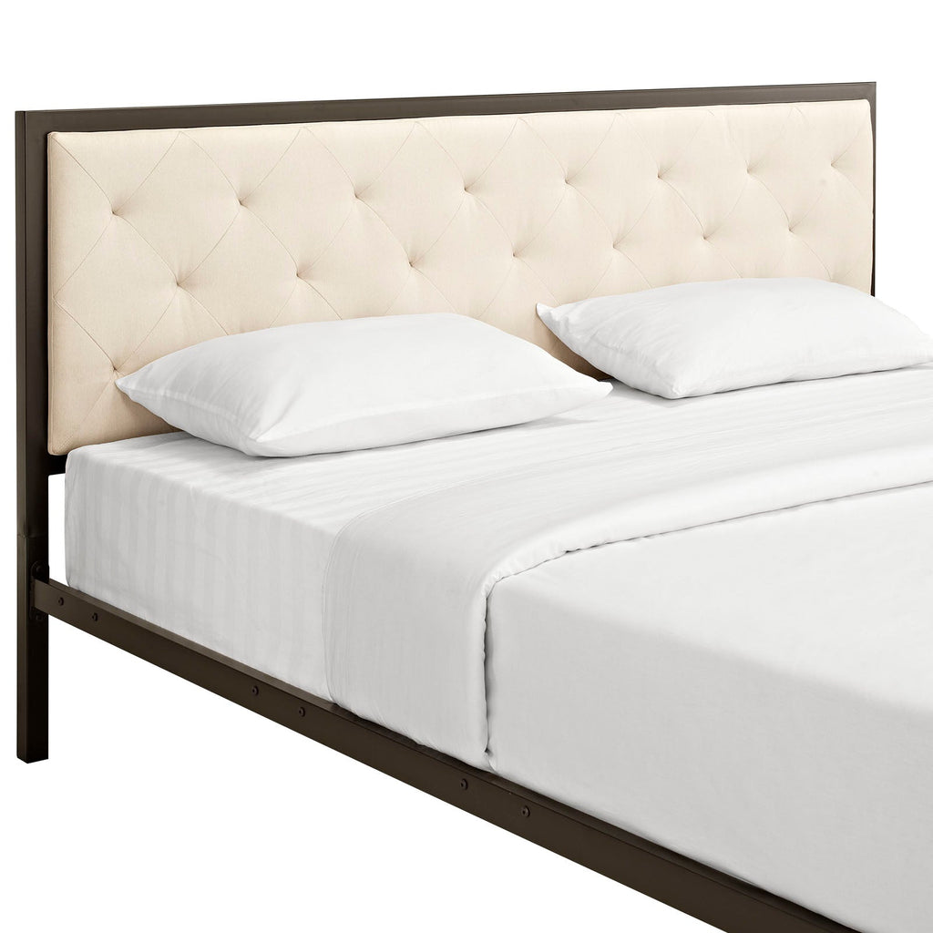 Mia Fabric King Bed by Modway