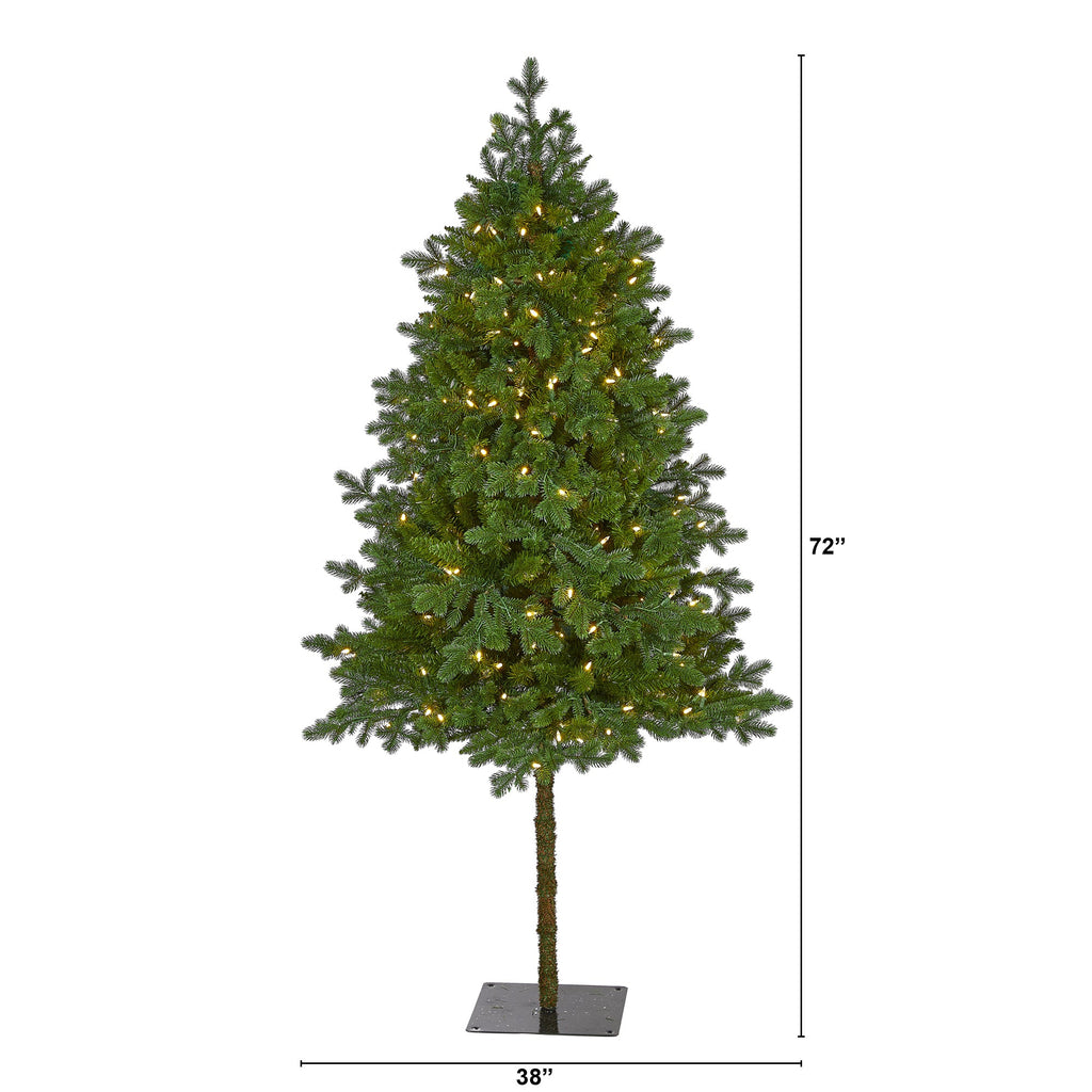 6' Swiss Alpine Artificial Christmas Tree w/ 250 Clear LED Lights