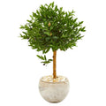 38"  Olive Topiary Artificial Tree in Bowl Planter UV Resistant