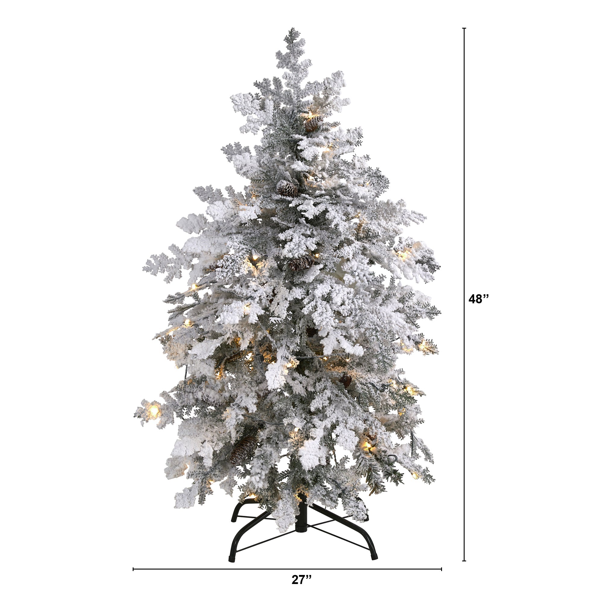 4' Flocked Montana Down Swept Spruce Artificial Christmas Tree