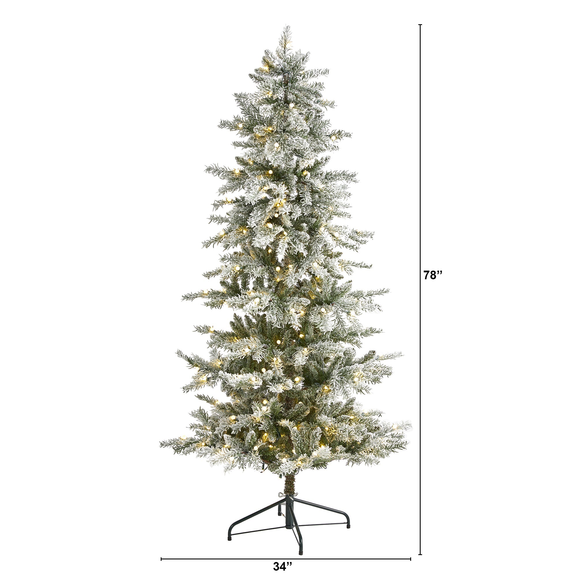 6.5' Slim Flocked Nova Scotia Spruce Artificial Christmas Tree