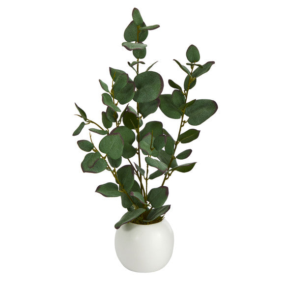 21" Olive Artificial Plant in White Planter