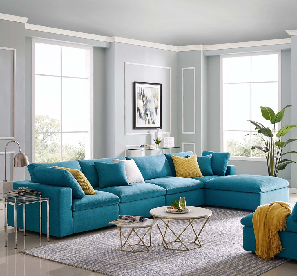 Commix 5 Piece Down Filled Overstuffed Sectional Sofa Set by Modway