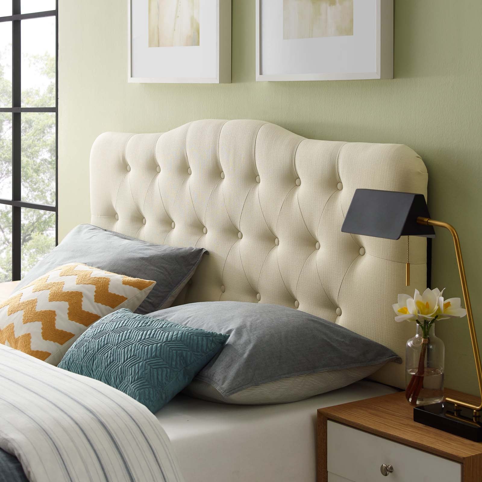 Annabel Upholstered Fabric Full Headboard by Modway
