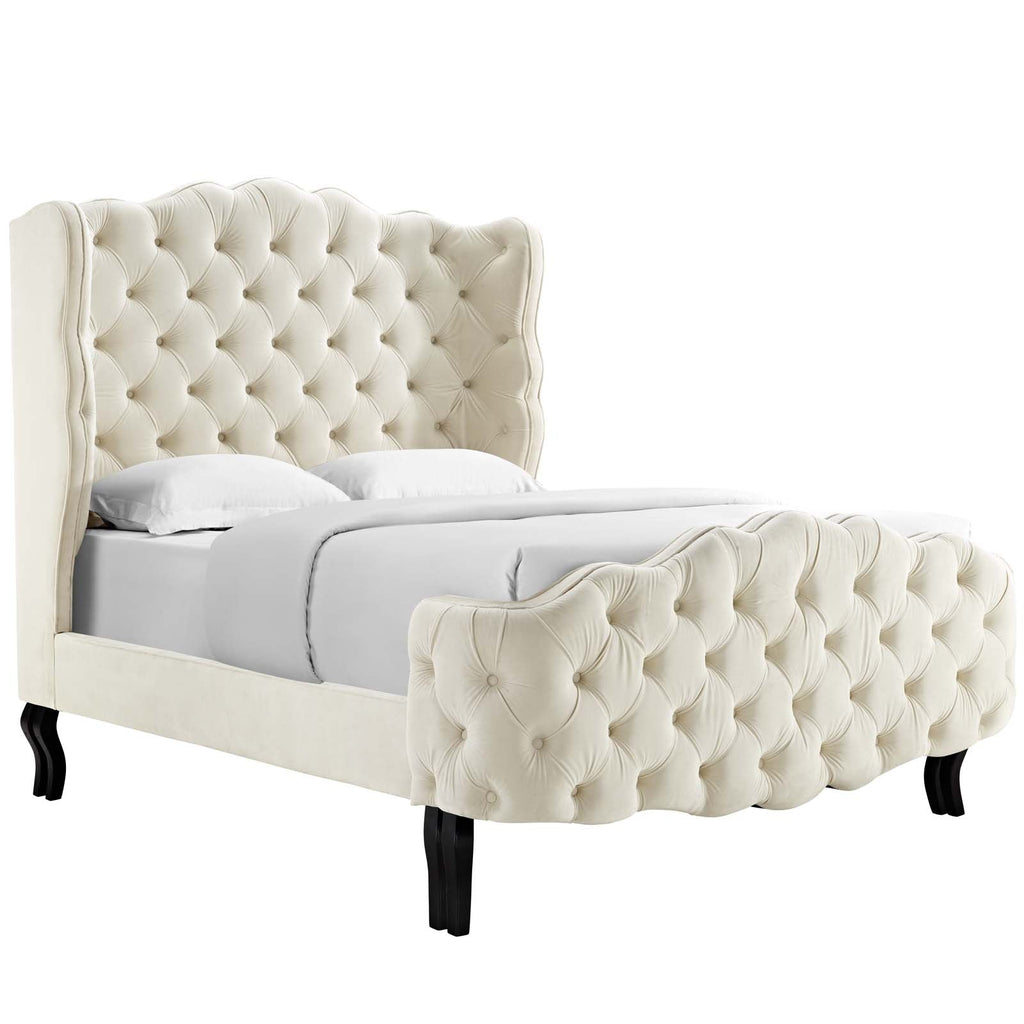 Violette Tufted Wingback Performance Velvet Queen Platform Bed by Modway